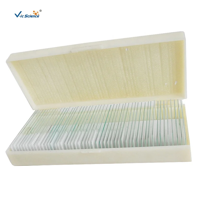 50Pcs Microscope Slides Prepared for Kids Students Education Science Home School with Lab Specimens Biological Sample