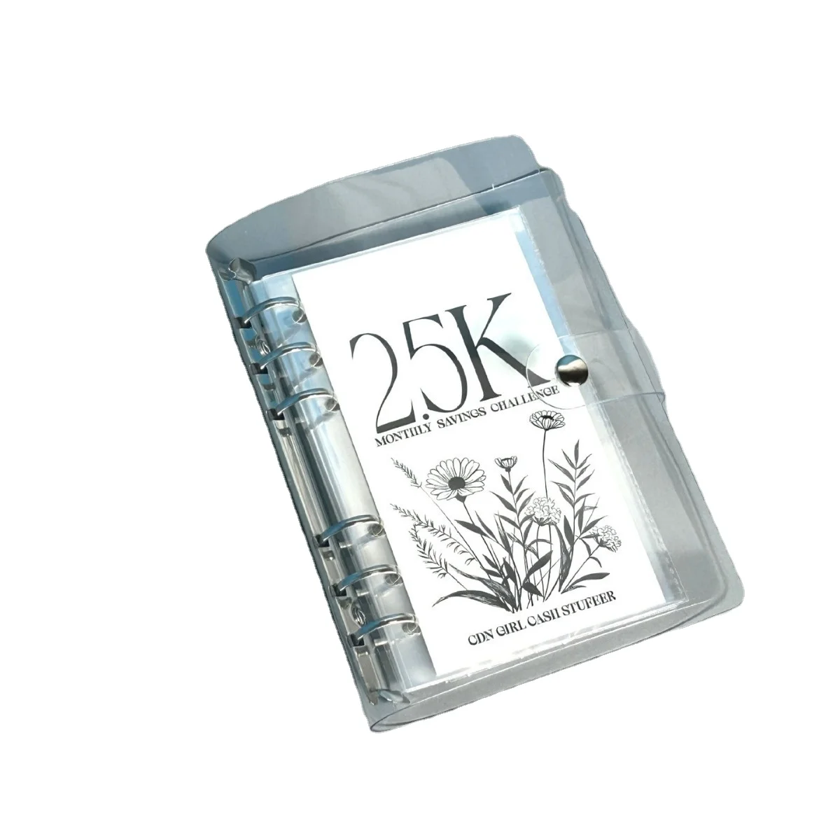 Vertical deposit and savings six-hole iron clamp storage book single grid Card Binder album pvc loose spiral notebook