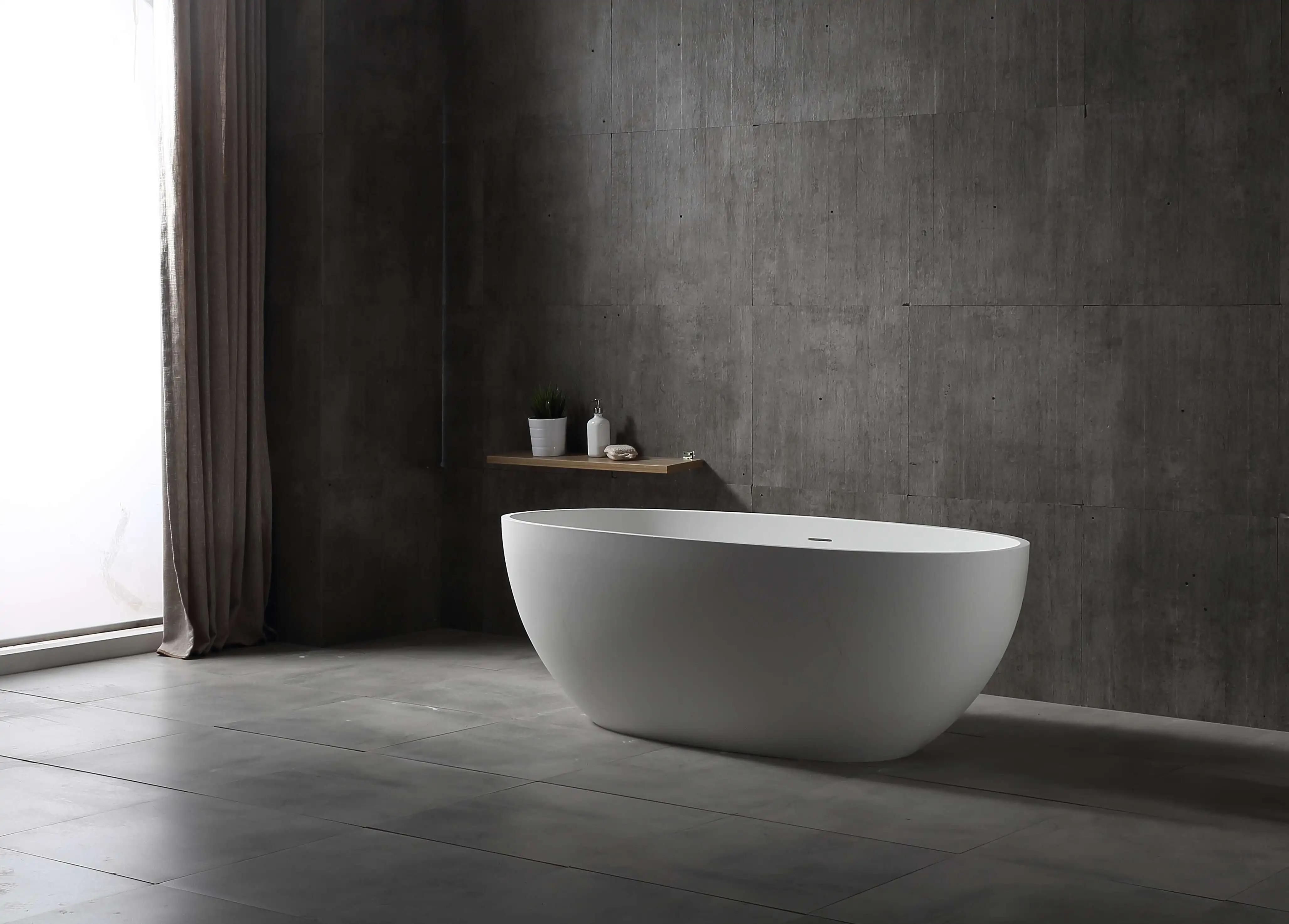 Modern Indoor Bathroom Freestanding Resin Stone Bathtub solid surface cast stone bath tub