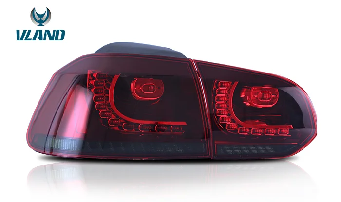 Светодиодные задние фонари VLAND для VOLKSWAGEN golf 6 mk6 R20 4 шт. последовательный сигнал поворота сертификация Emark