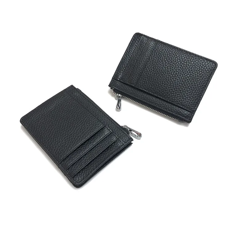 classic design top grain leather business card holder wallet