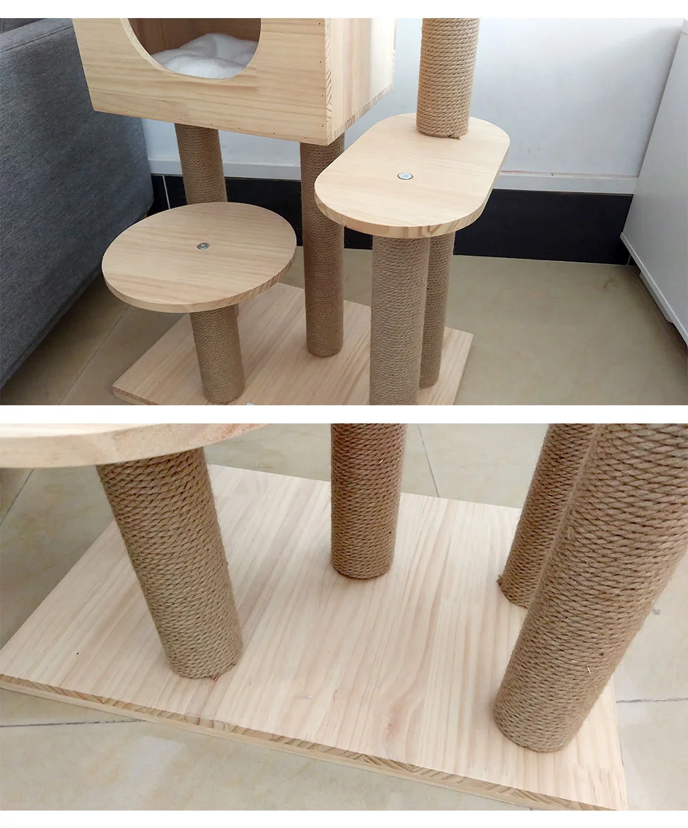 GMTPET Factory OEM Wholesale Simple Nordic Pine Wood Cat Climbing Frame Cat Jumping Platform Cat Tree Parts