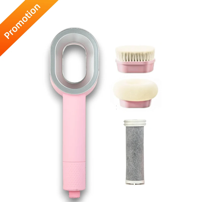 Handheld shower head with Filtered  with ACF Carbon Fiber Filter Cartridge with 2 Pack Magnetic Brush Heads