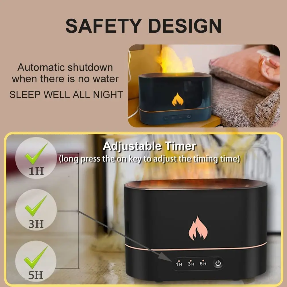 2022 New Trending Products Desktop Remote Control Essential Oil Diffuser Imitate Flame Ultrasonic Air Humidifier
