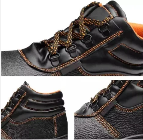 Hot sale leather/Pu Steel Toe and Steel Plate insert shoes for Men Safety protective Working Shoes boots