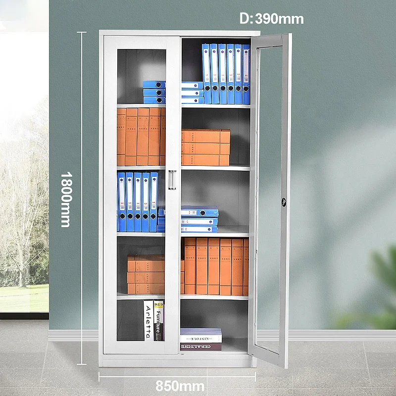 Good Quality Modern Office Archive Storage Cabinet Glass Door Steel Metal File Cabinet