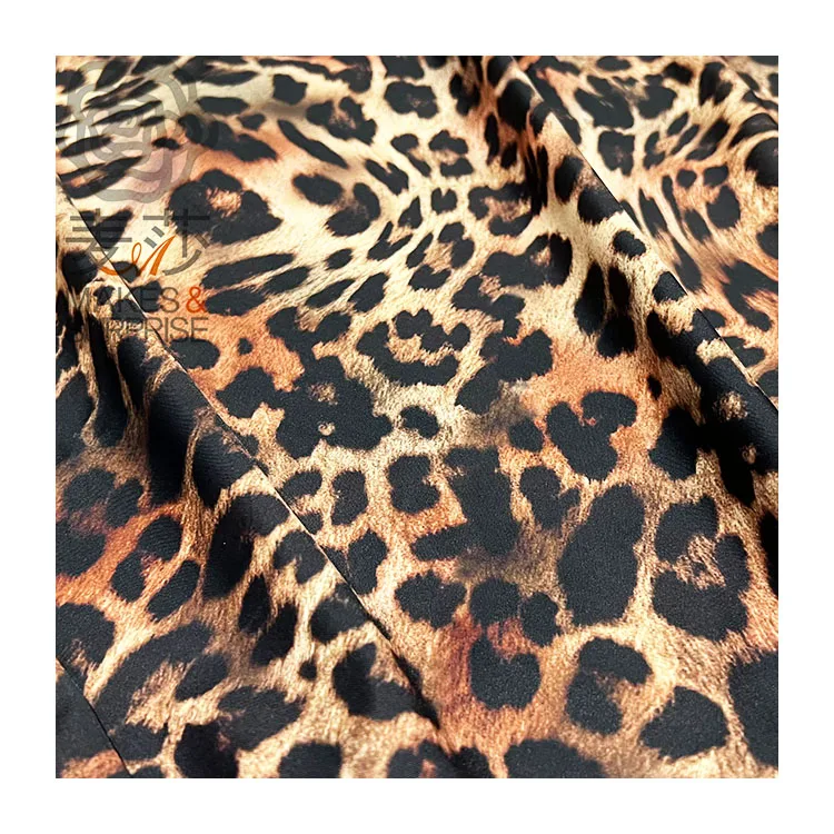 New Fashion Custom Tropical tiger leopard silk soft animal print fabric