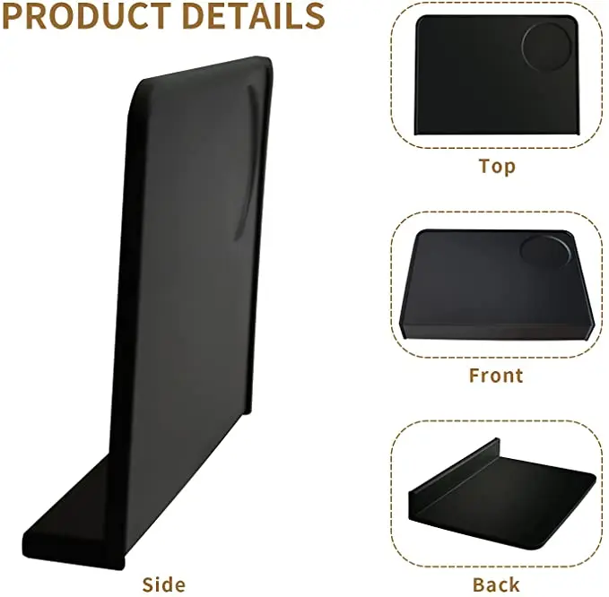 Hot Sell Coffee Accessories  Logo Custom  Square Non-slip Food Grade Soft Silicone Coffee Tamping Pad Coffee Corner Mat