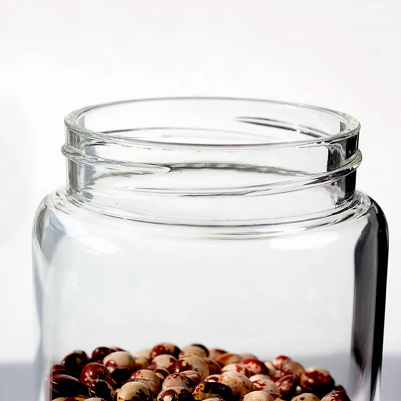 Factory direct supply Leakproof Screw Handmade Borosilicate Glass Food Storage Jar with screw bamboo lid