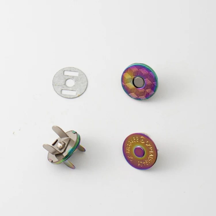 Magnetic snap rivet quick release buckle dress up custom logo metal lock gun 14mm button magnetic button