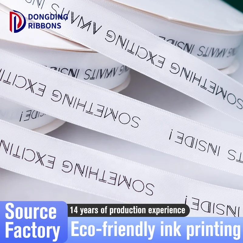 Wholesale Gift Ribbon Customized 100% Polyester Ribbons 30mm Decorative Wrapping Packaging Ribbon Printed Black Logo