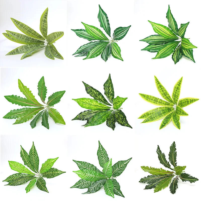 wholesale Artificial plant wall decoration materials fern artificial leaves