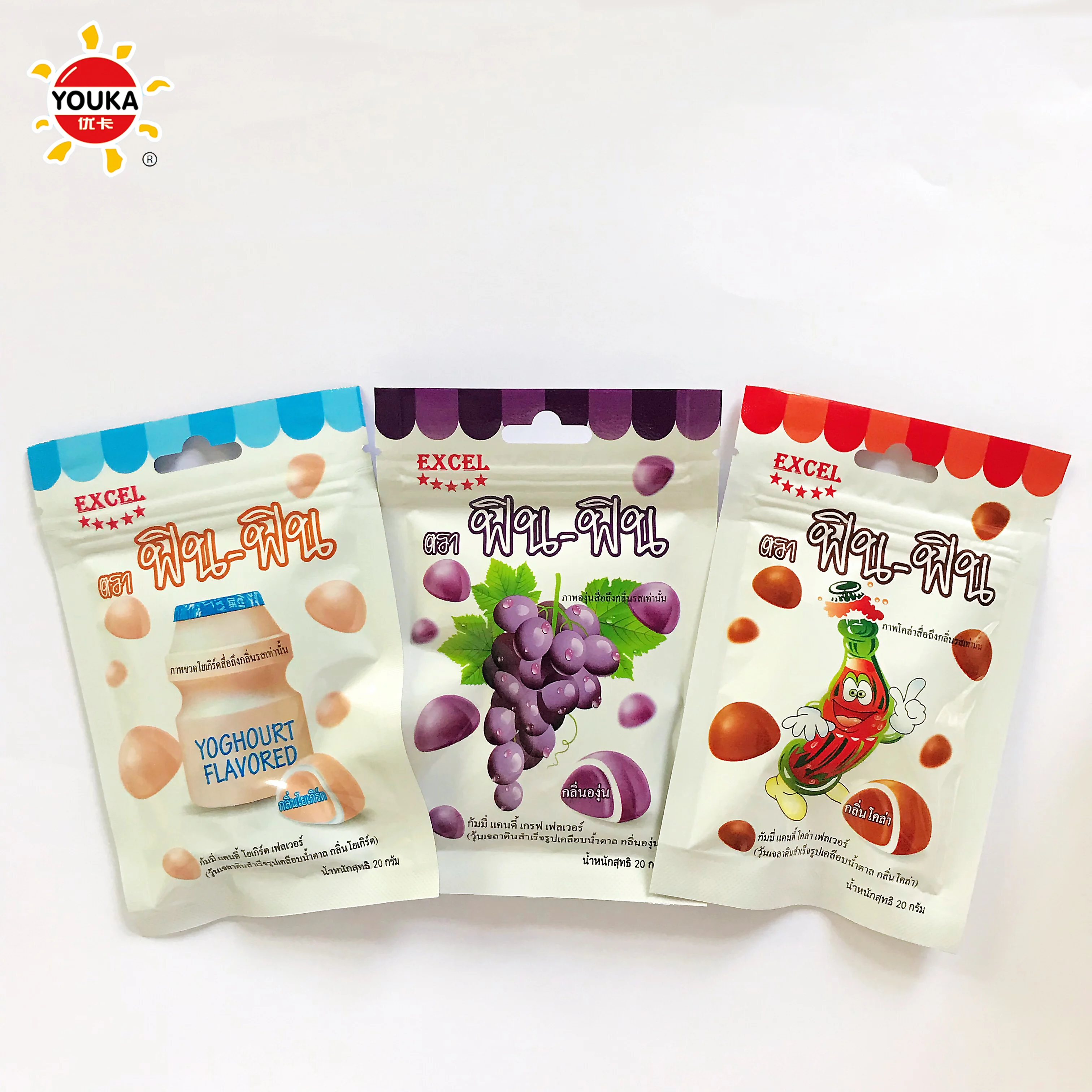 
20g Soft Coating Gummy Candy Sweet Fruit Chewy Candy 