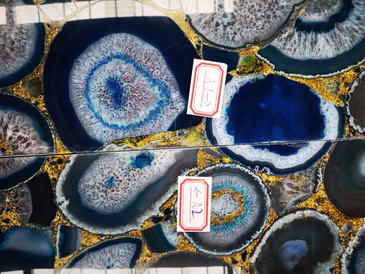 manufacture luxury natural agate stone blue agate slabs for villa decor