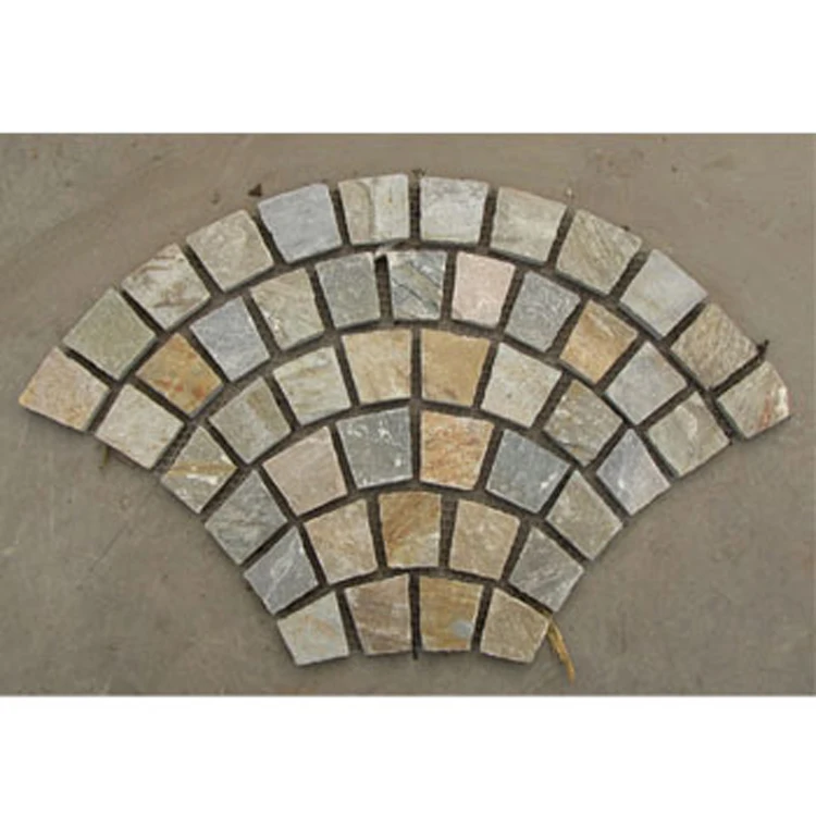 Variety Color HBLS series Fan-shape Mats For Floor Square, Garden, Park  Natural Slate Stone