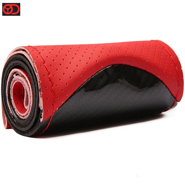 Real Leather  Hand Sewing Steering Wheel Cover for new car accessories