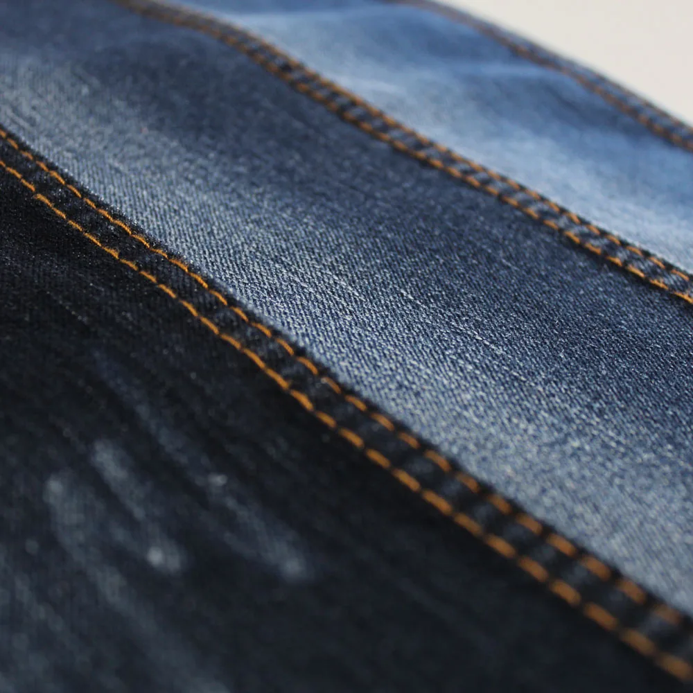 Denim fabric black color back side viscose spandex with slub denim fabric good