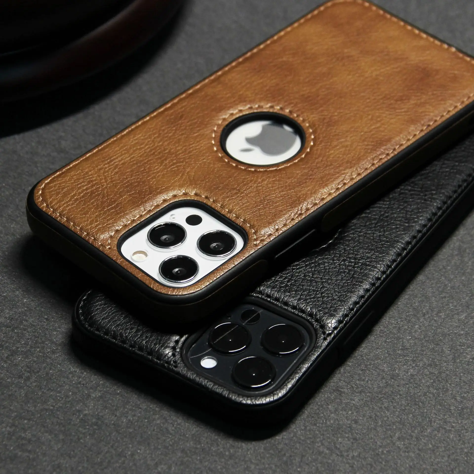 USENGKA Luxury Business Style Slim Pu Leather Stitching Phone Case For iPhone  14 13 12 Pro XS Max XR X 8 7 Plus Back Cover