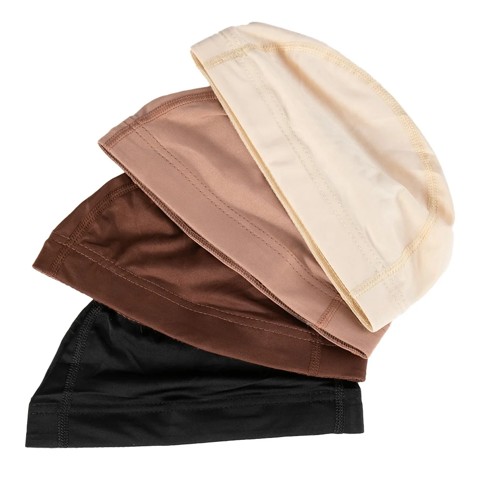 Wholesale  Ultra Stretch Spandex dome Cap Swimming Hat   Polyester Caps Hats DOME CAP FOR MAKING WIGS
