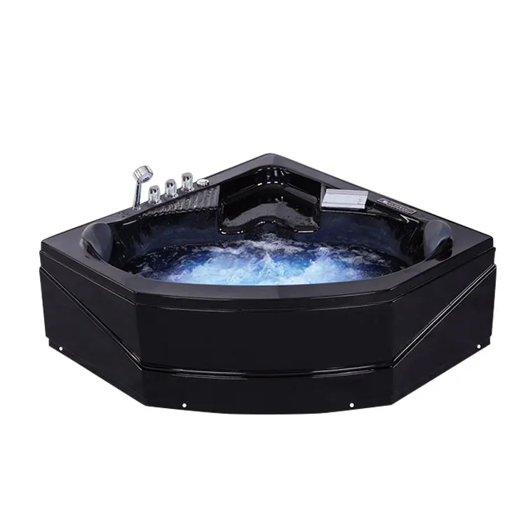 
corner installation type black apron clear acrylic corner drain bathtub 