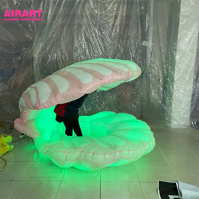 Wedding Stage Decor Giant Inflatable Clam Shell,inflatable Seashells Lamp Balloon