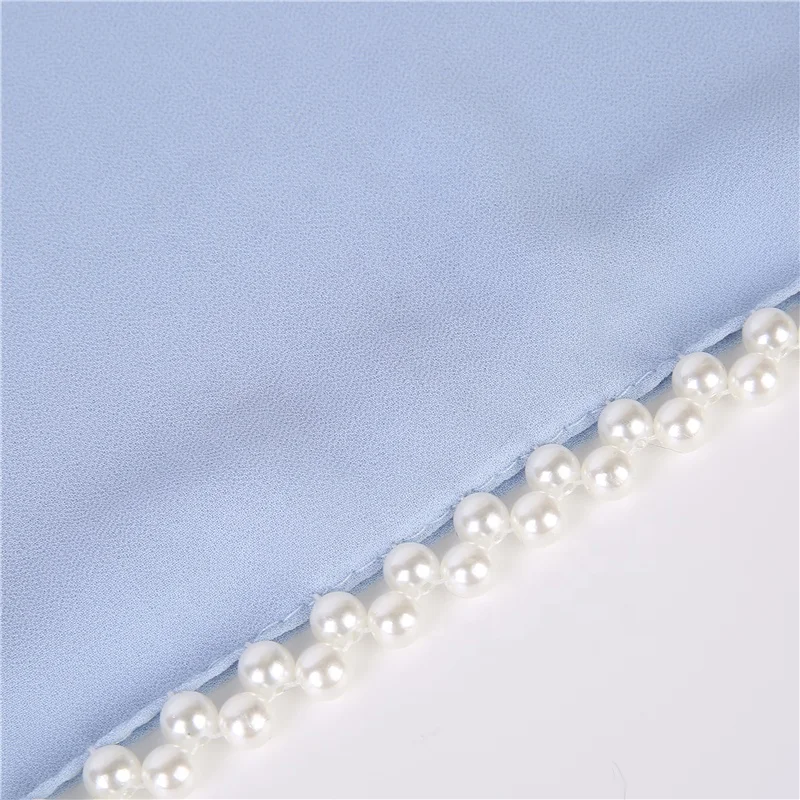 
luxury scarf Beaded chiffon muslim hijab pearl plain chiffon hijab african scarfs for women stock muslim 2021 