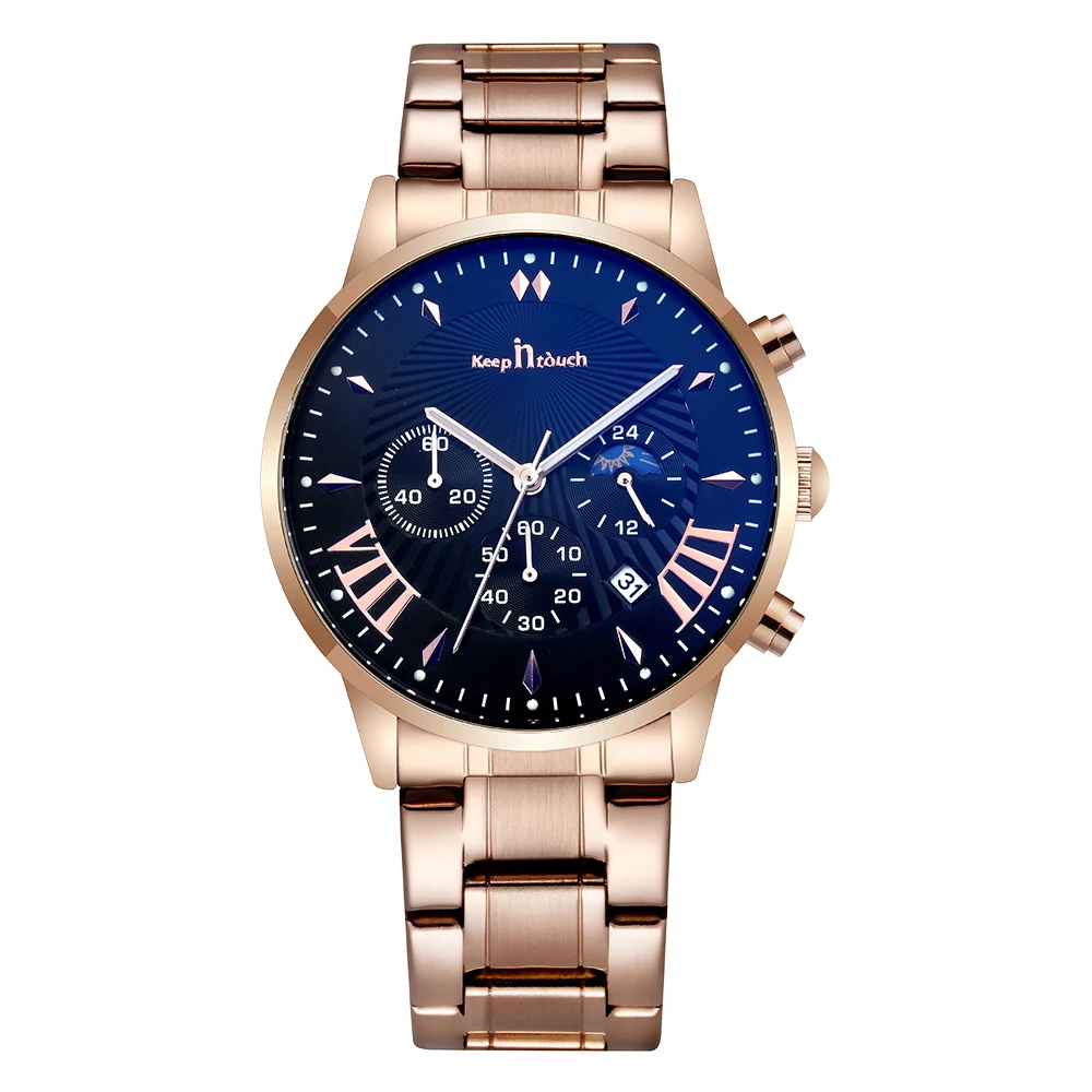 Лидер продаж 2020, Роскошные мужские часы, хронограф с пользовательским логотипом, кварцевые наручные часы из нержавеющей стали