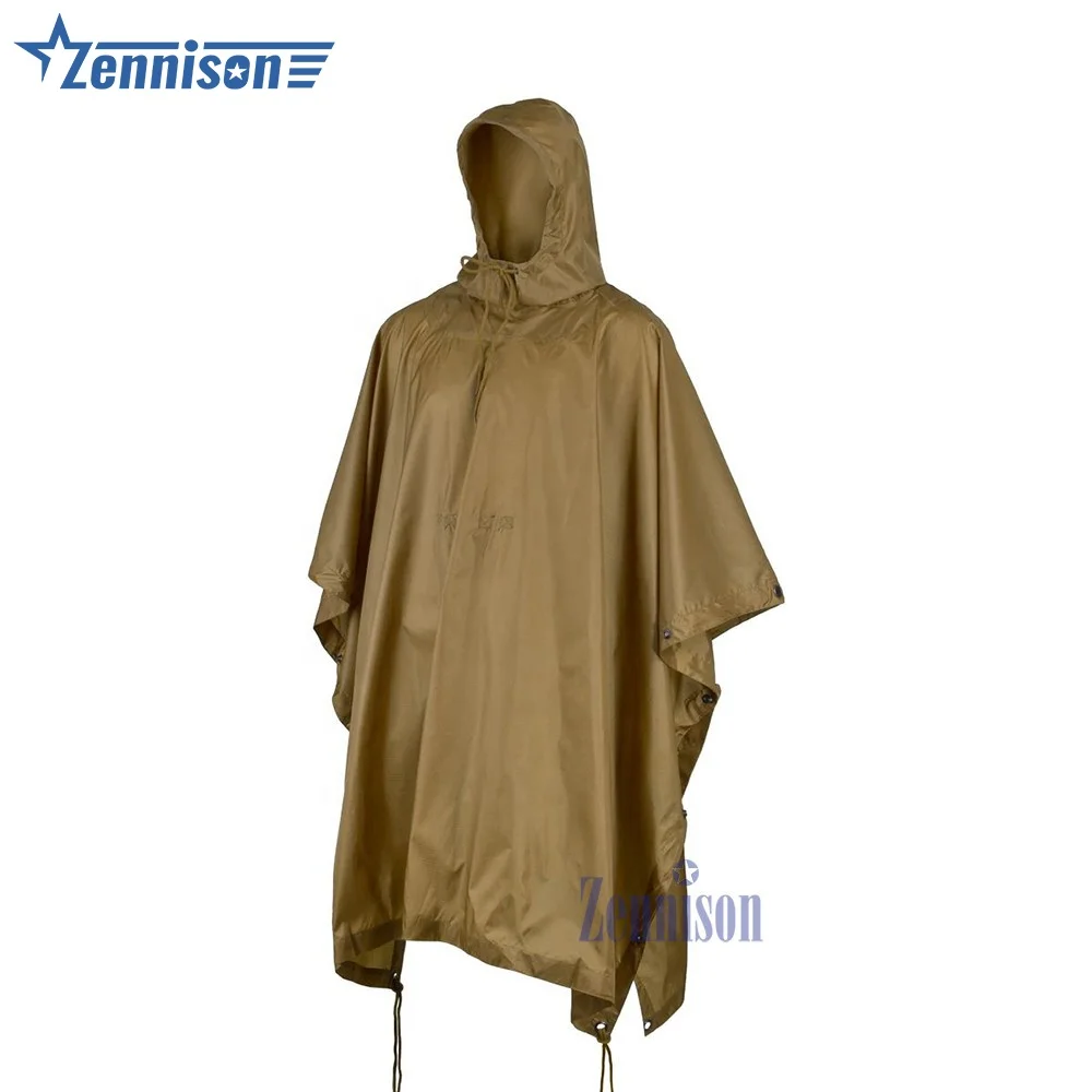 Zennison Waterproof Raincoat Ripstop Tactical Outdoor Use Rain Cover Multifunction Poncho