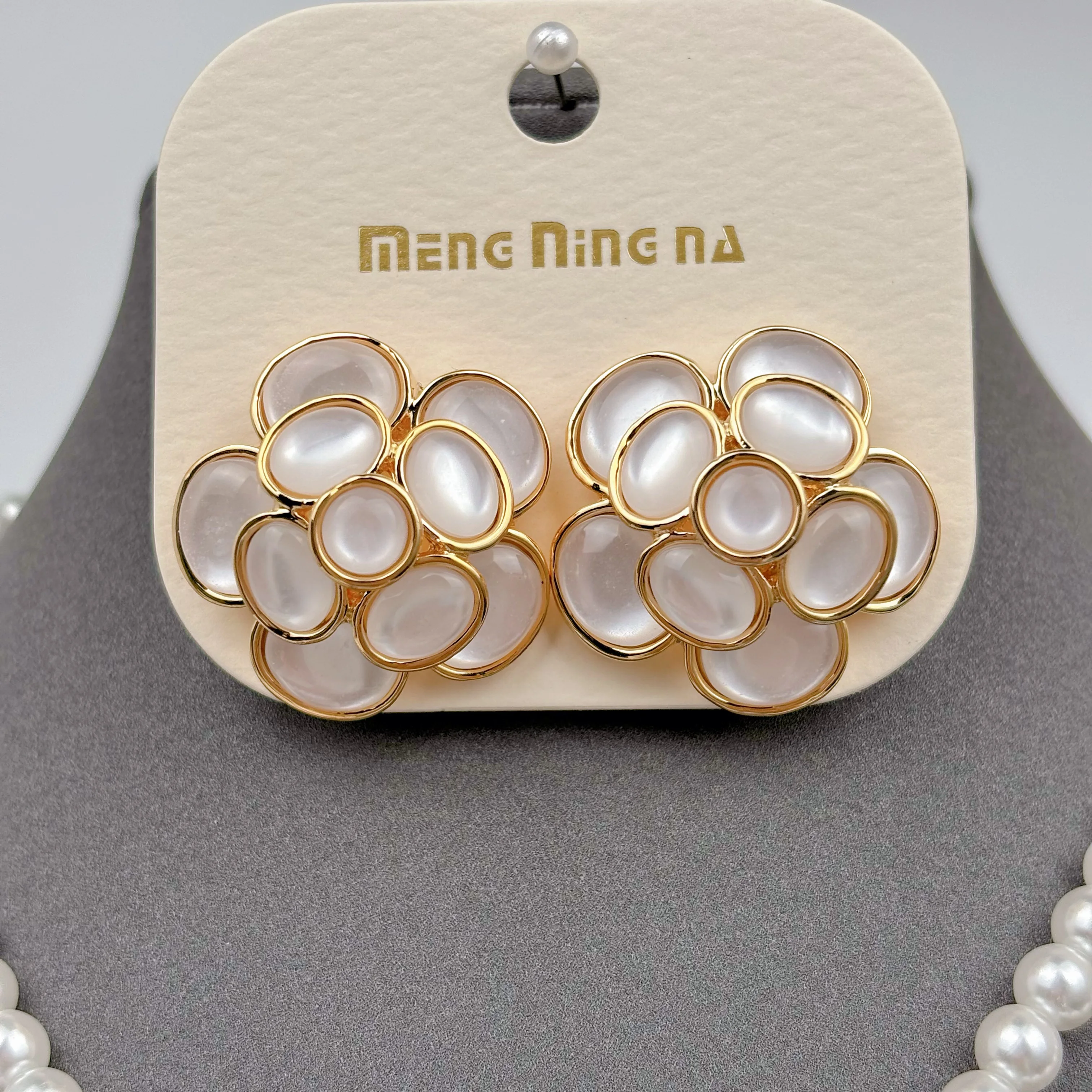 india anniversary 18k gold plated flower  jewelry sets wholesale bridal wedding accessories necklace earrings jewelry for women