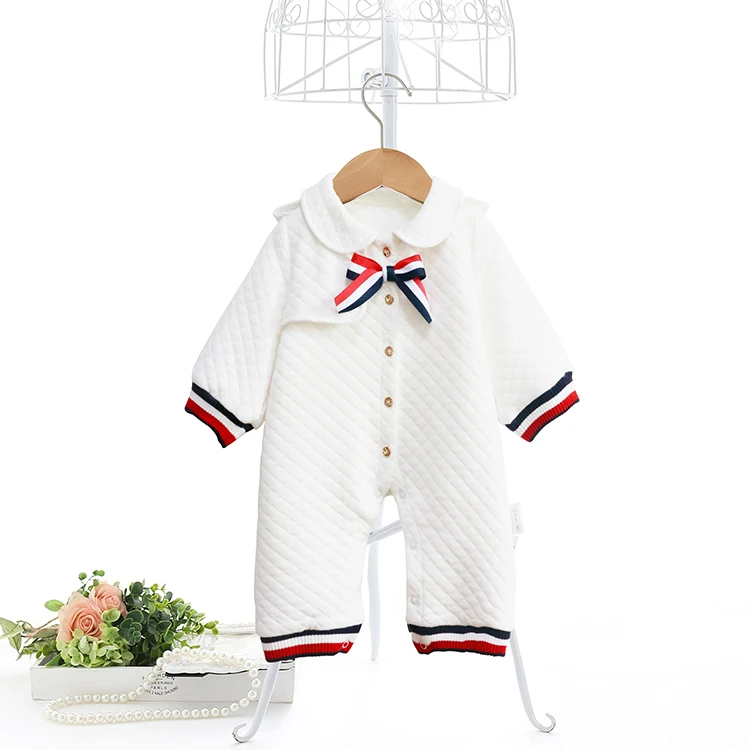 long sleeve preppy style baby romper one pieces for winter
