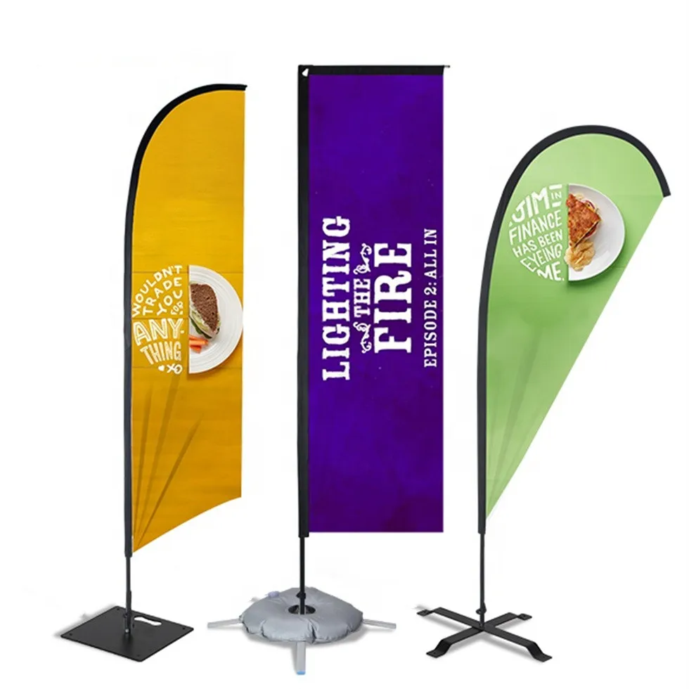 Cheap Price Digital Printed Outdoor Promotional Flags Banners Run With Stand