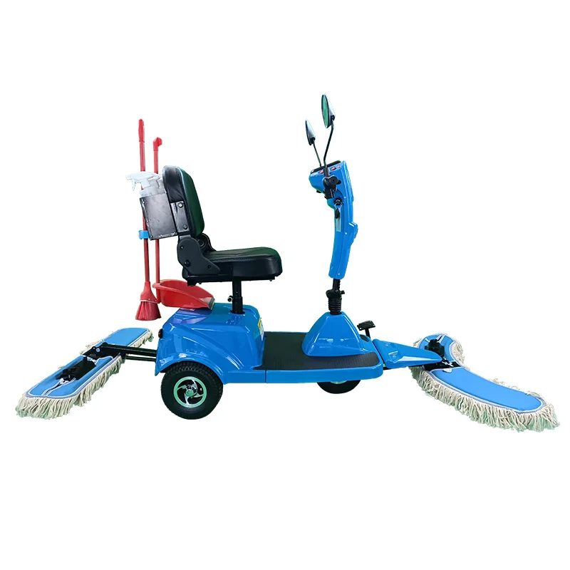 China Ride on Floor Mop Propelled Three Wheel Dust Cart driving mopping dust floor scrubber cart