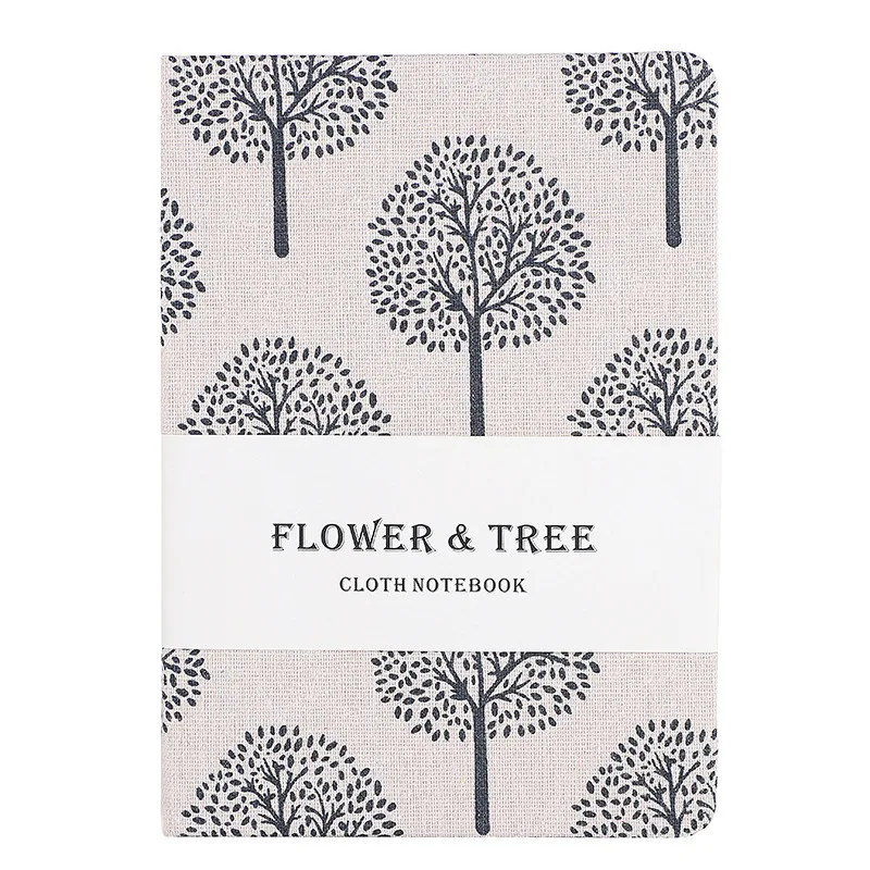 Wholesale  A6 B6 Flower Tree Fabric Cloth Hardcover Notebook Diary Journal