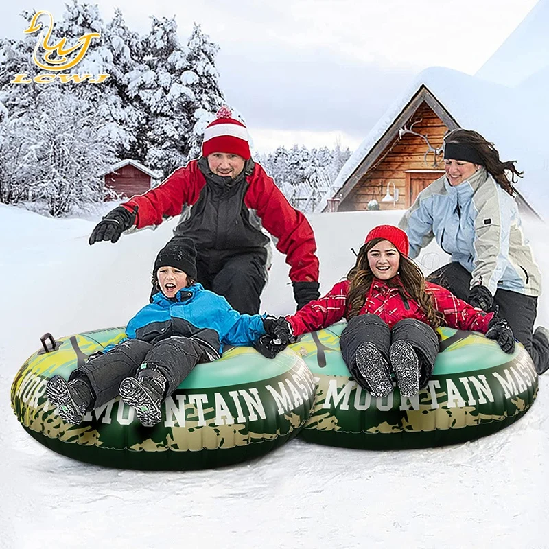 110cm Snow Tube Winter Inflatable Ski Circle With Handle Durable Children Adult Snow Tube Skiing Thickened Floated Sled