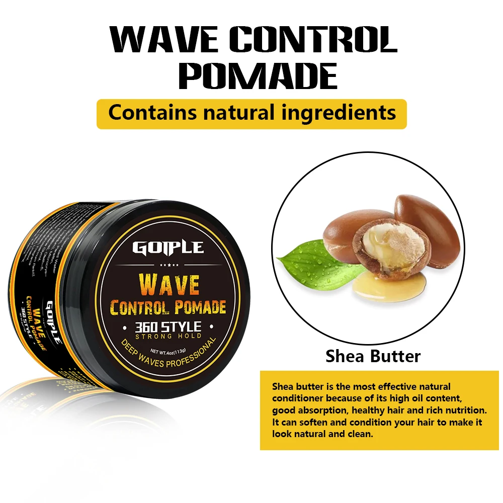 Man Hair Styling Product Custom 360 Styles Hair Curly Cream Wax Gel for Men Private Label Curl Hair Wave Pomade Cream for Curly