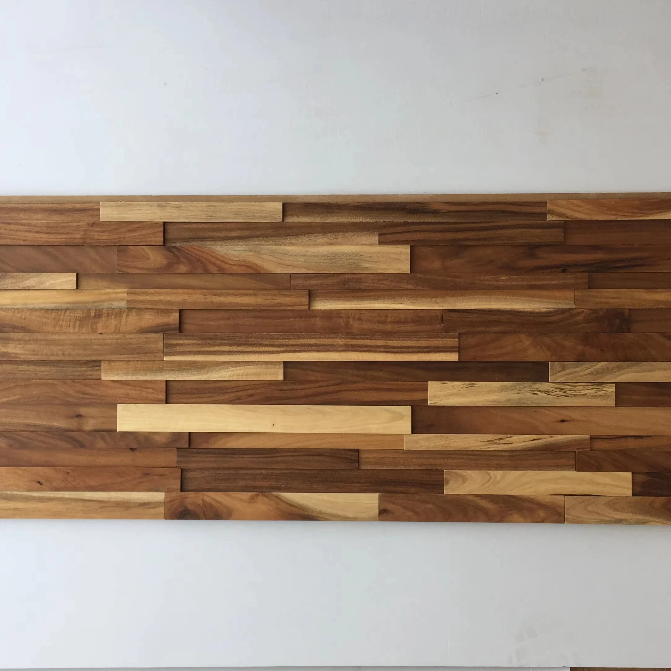 KASARO Natural Interior Wood Paneling Solid Wood Timber Planks Modern Decorative 3D Wood Wall Panels