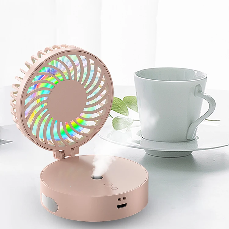 Amazon Top Seller Fan 100ML Colorful Luminous Spray Hanging Neck Fan