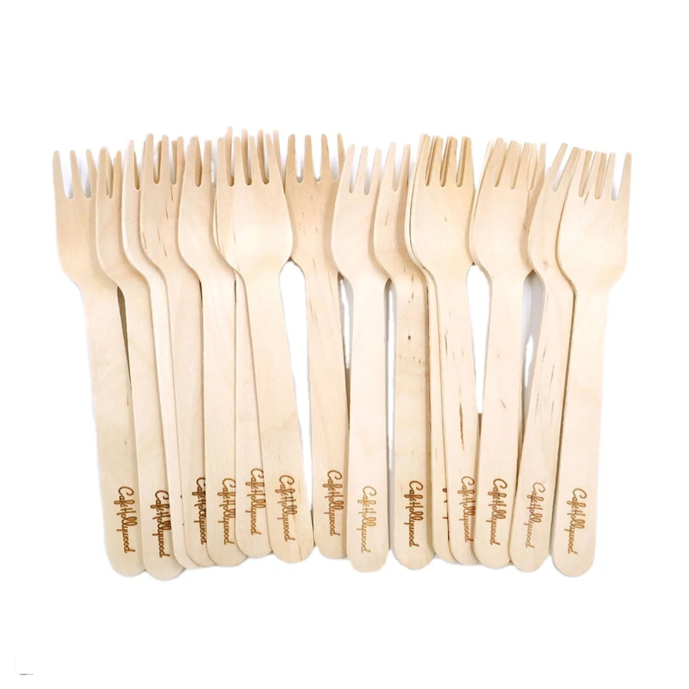 16 CM Biodegradable Disposable Birch Wooden Cutlery Fork Knife
