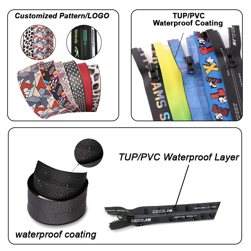 Custom High Quality Waterproof Zipper Eco-friendly Invisible Nylon No 5 Waterproof Zipper Close End Airtight Zipper For Swimwear