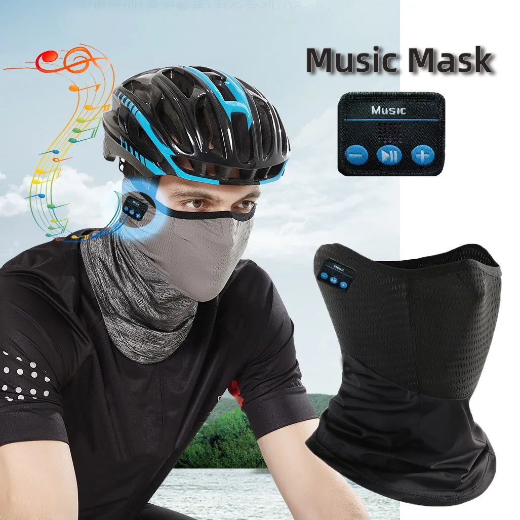 Outdoor Sun Protection Cycling 5.0 Bluetooth Music Mask Summer Sports Neck Protection Ice Silk Mask