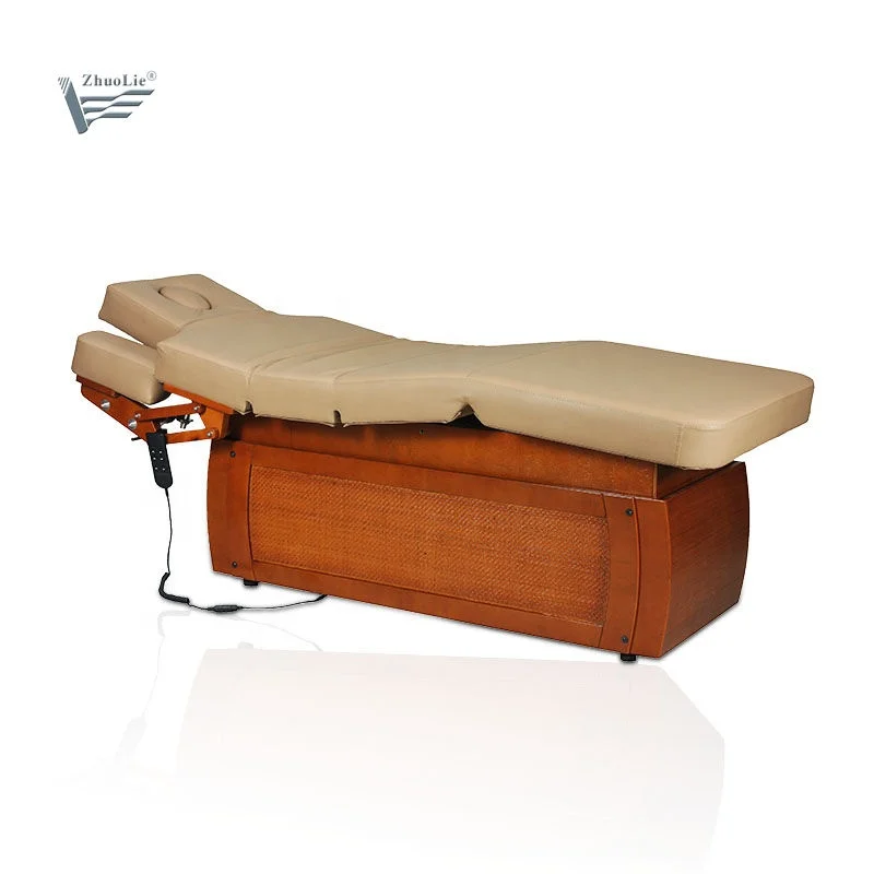 Zhuolie Best Price 3 Electric CE Motors Beauty Salon Cosmetic Beauty Massage Spa Table Wooden Treatment Facial Bed