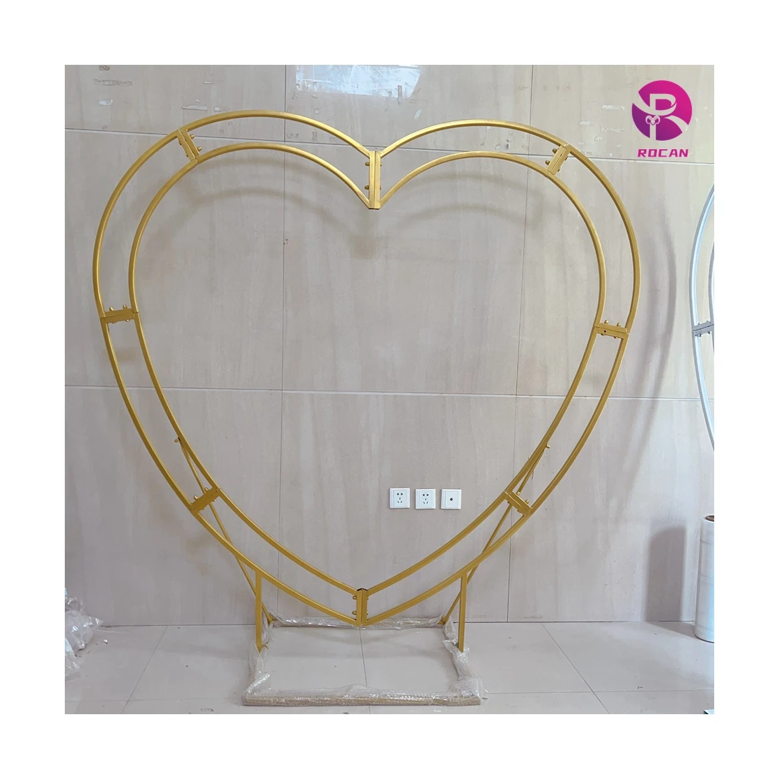 Top Quality Shiny Gold Heart Arch 6.6ft (200cm) Height Love Arch Balloon Arch Wedding Party Proposal Events