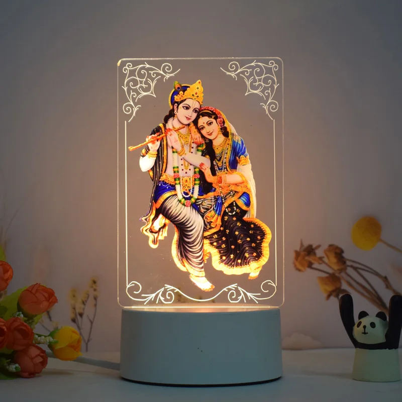 The Golden Temple in India Guru Nanak Ganesha Statue Gold Shiva Statue Shiva Parvati Idols 3D Lamp Color Print Night Lighting
