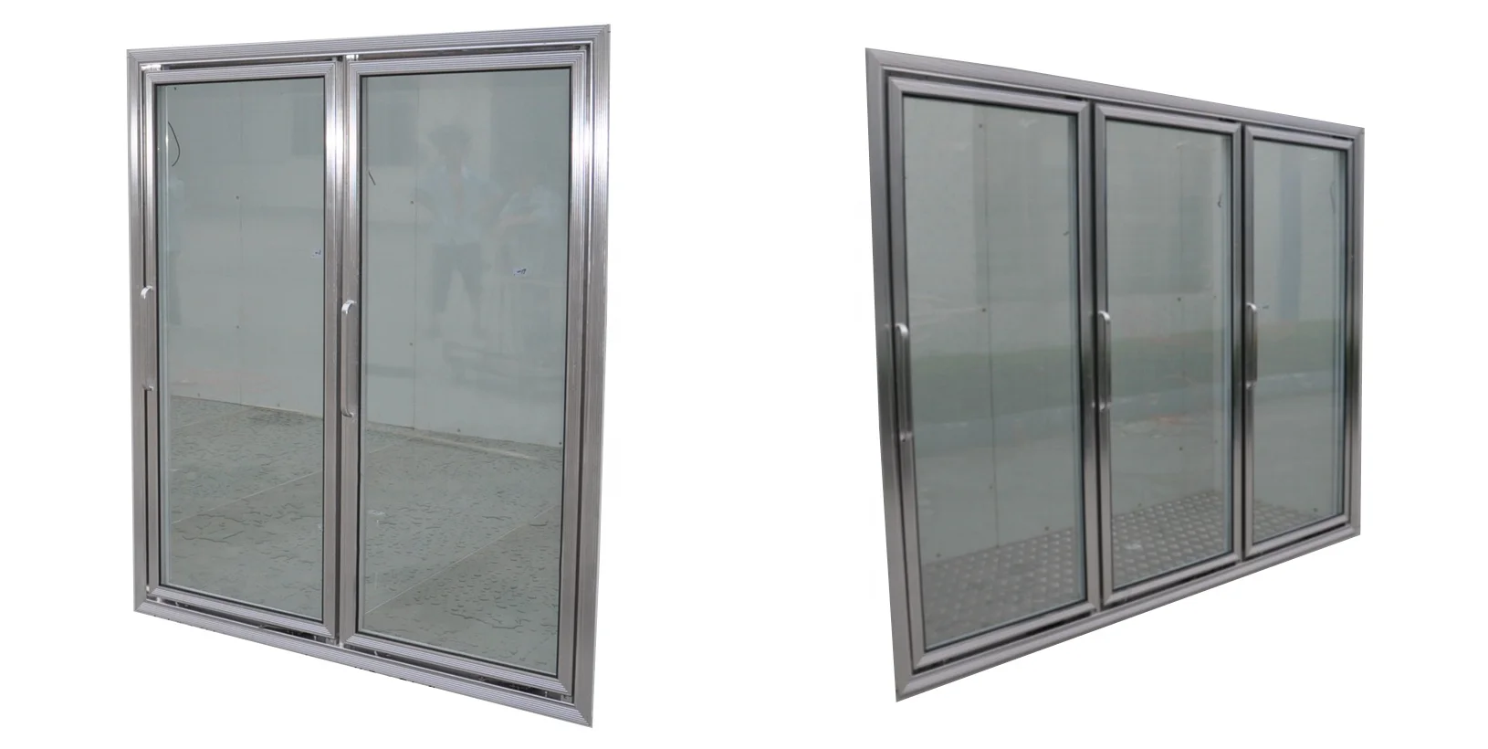 Soardragon PU walk in cooler refrigerator glass door with black aluminum door frame