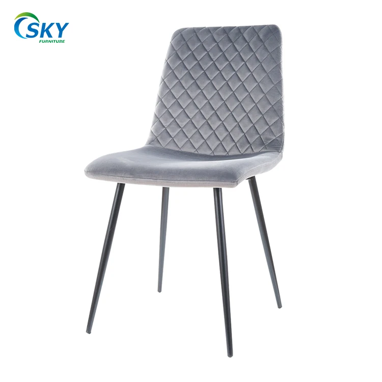 Sky Nordic Modern Fabric Leisure Outdoor Comfortable Cushion Dining Chair Nude Loading Hotel Velvet Dining Chairs