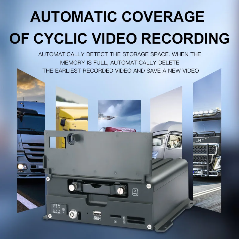 Heavy Truck Camera 10 Inch VGA Monitor AHD 4G GPS 8 Channels NVR Solution