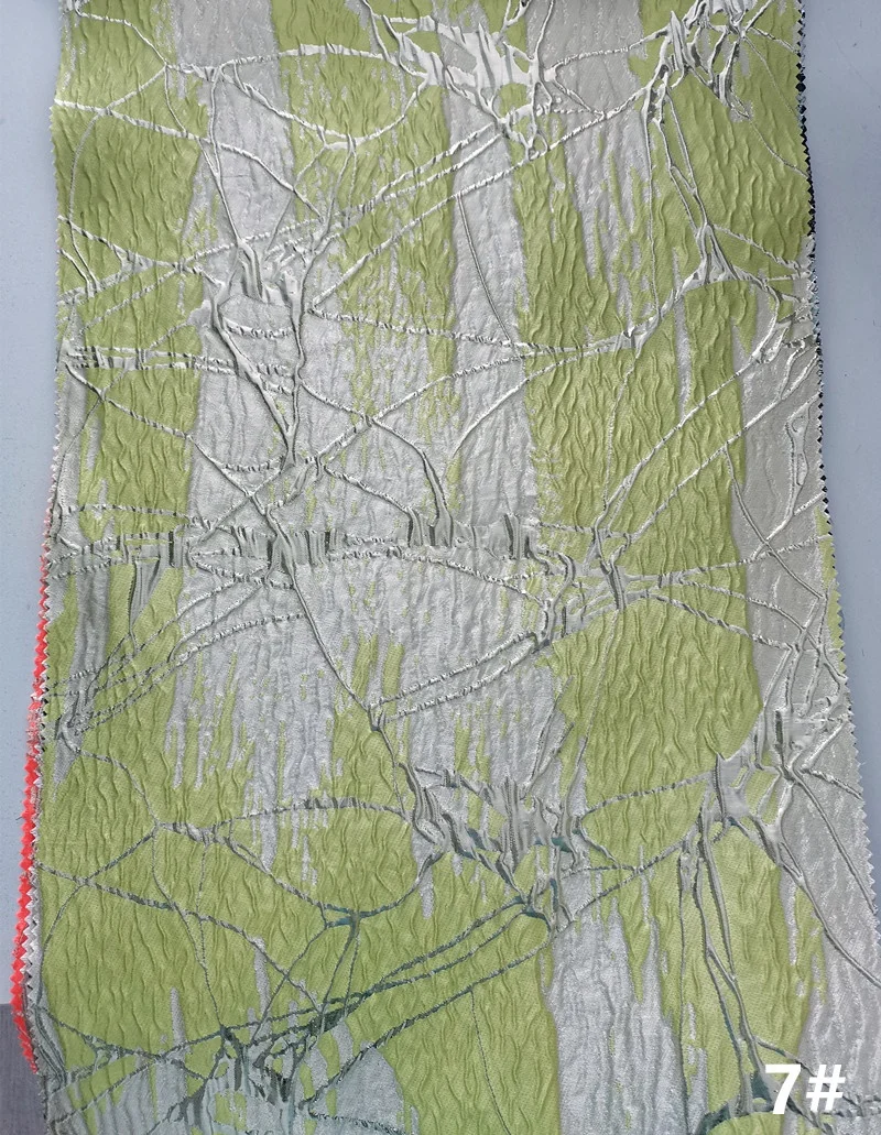 124gsm shiny metallic brocade organza jacquard garment fabric