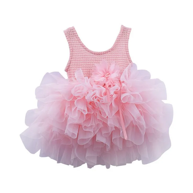 wholesale Baby Girl Plain Tutu Dress Girls Ruffle Party Dress
