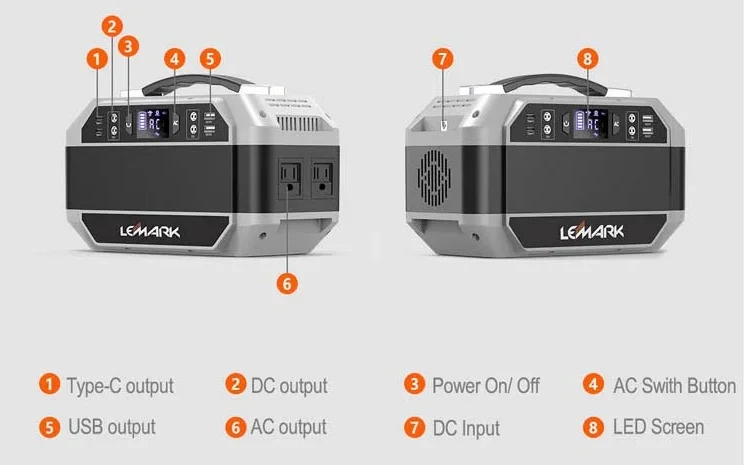
346Wh External Battery Box Pure Sine Wave 110V AC 350W Portable Solar Powered Camping Power Bank for Outdoors 