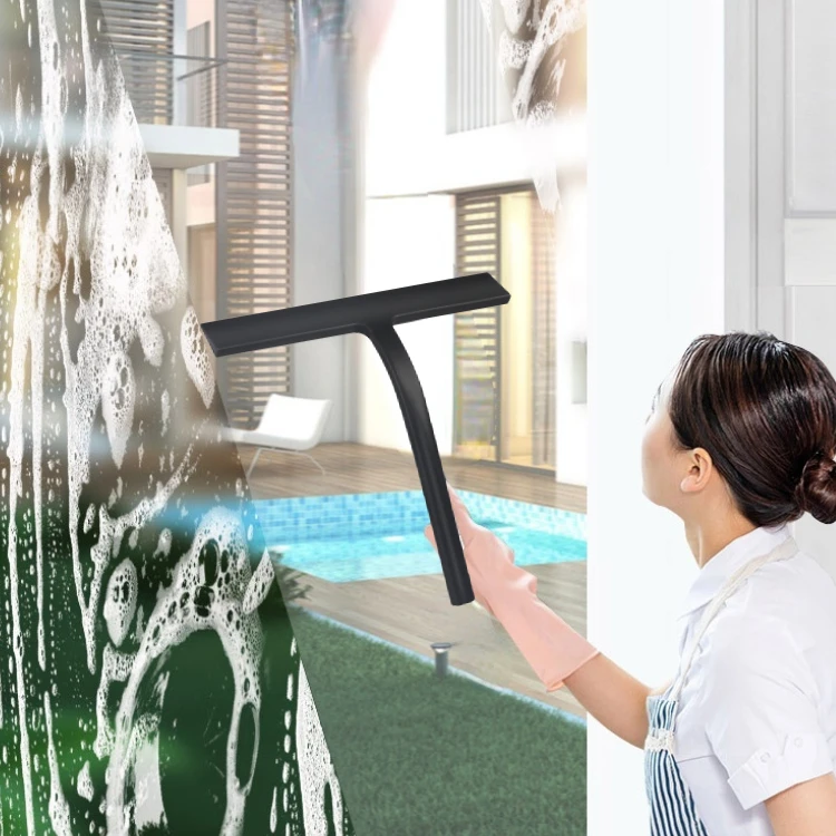 french window cleaning silicone Squeegee black 10 inches reusable household ceramic floors custom silicone cleaner Squeegee